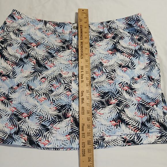 CJ Banks tropical skort with flamingos size 24 navy/white/periwinkle/pink plus - Picture 7 of 12